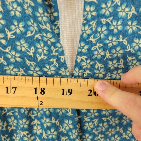 Vintage L.L. Bean Floral Midi Dress Long‎ Sleeves Blue Green Size Extra Large XL - Picture 10 of 13